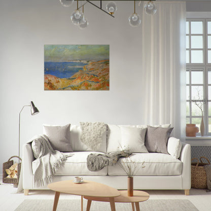 On the Cliff near Dieppe - claude monet Brushed Aluminum Print - 70x100 cm / 28x40 inches | claude monet Aluminum Print | claude monet Prints
