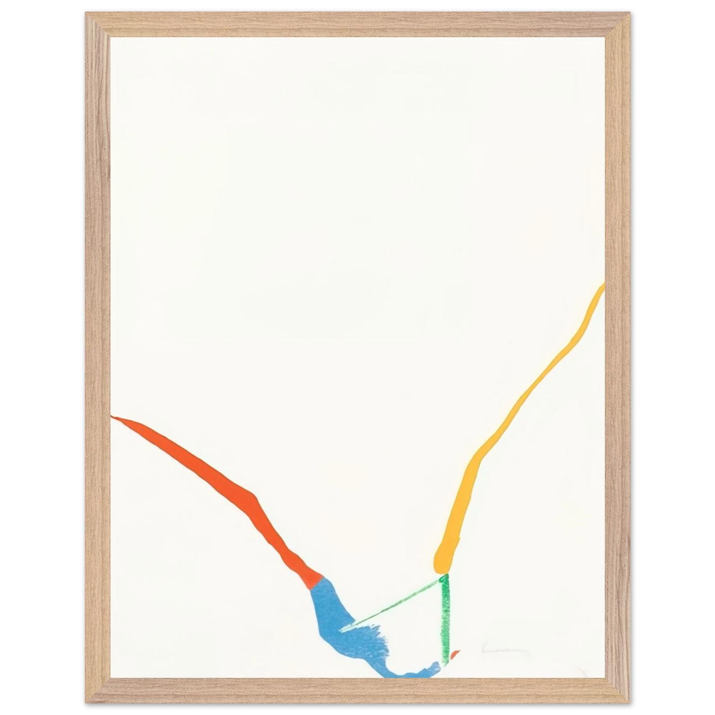 Helen Frankenthaler - What Red Lines Can Do - 1970 Wall art - 40x40 cm / 16x16 inches - Premium Wooden Framed Poster With Fine Art Paper - Black frame