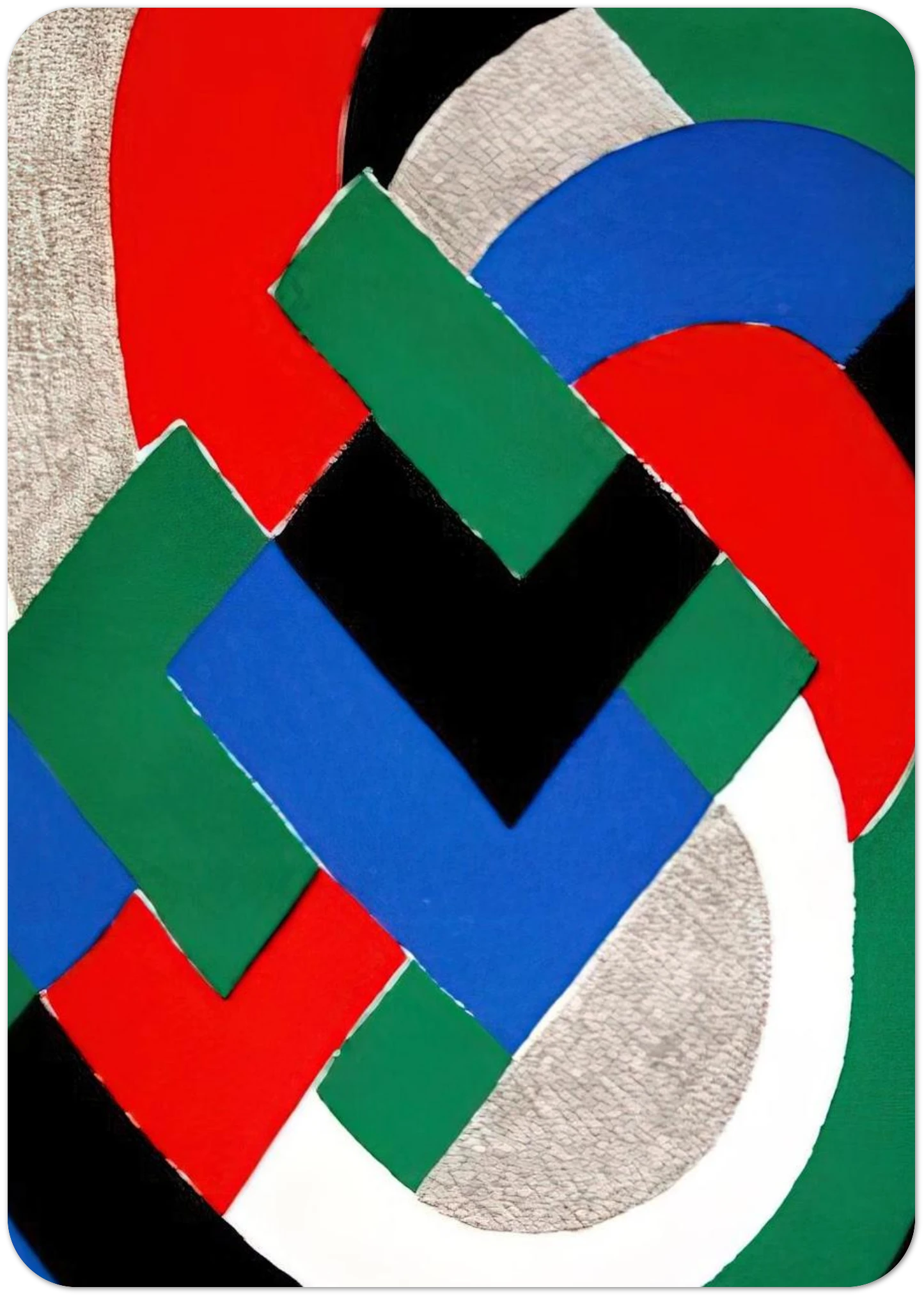COMPOSITION WITH GREEN AND BLUE By Sonia Delaunay Pack of 10 Post Cards | Sonia Delaunay Post Cards | A6 (10.5 x 14.8 cm) - 4.1 x 5.8 inches