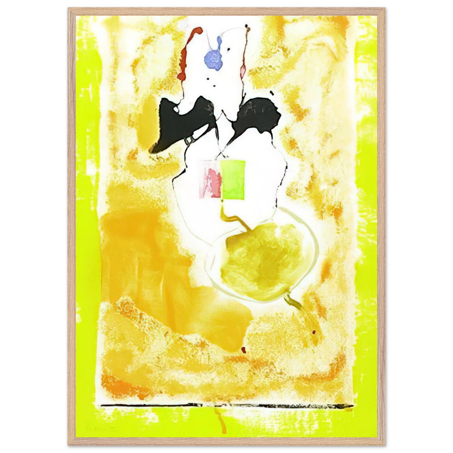 Helen Frankenthaler - Solar Imp - 2001 Wall art - 20x25 cm / 8x10 inches - Premium Wooden Framed Poster With Fine Art Paper - White frame