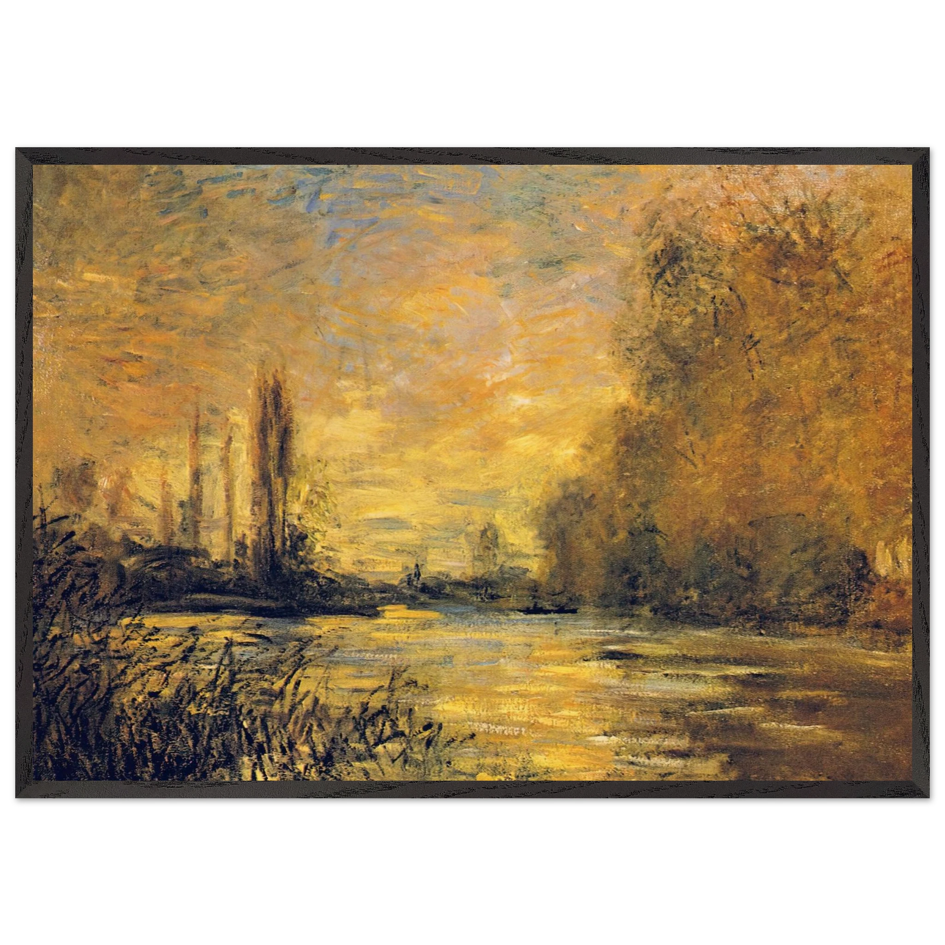 The Small Arm of the Seine at Argenteuil - claude monet Framed Art Print – Black Wooden Frame - Default Title - -Framed Art Print