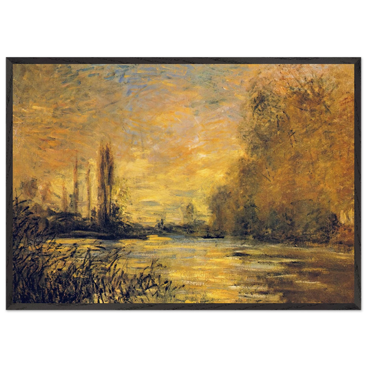 The Small Arm of the Seine at Argenteuil - claude monet Framed Art Print – Black Wooden Frame - Default Title - -Framed Art Print