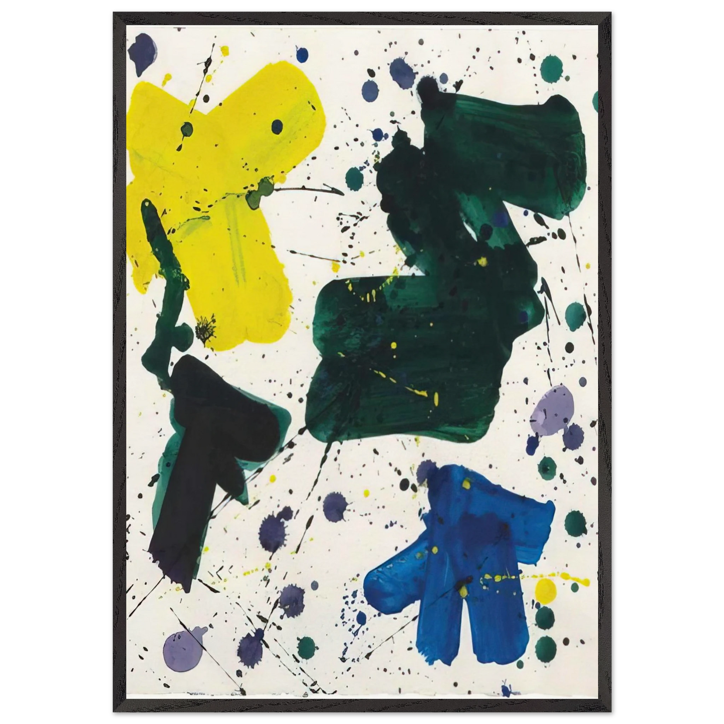 Untitled II - Sam Francis Framed Art Print – Black Wooden Frame - Default Title - -Framed Art Print