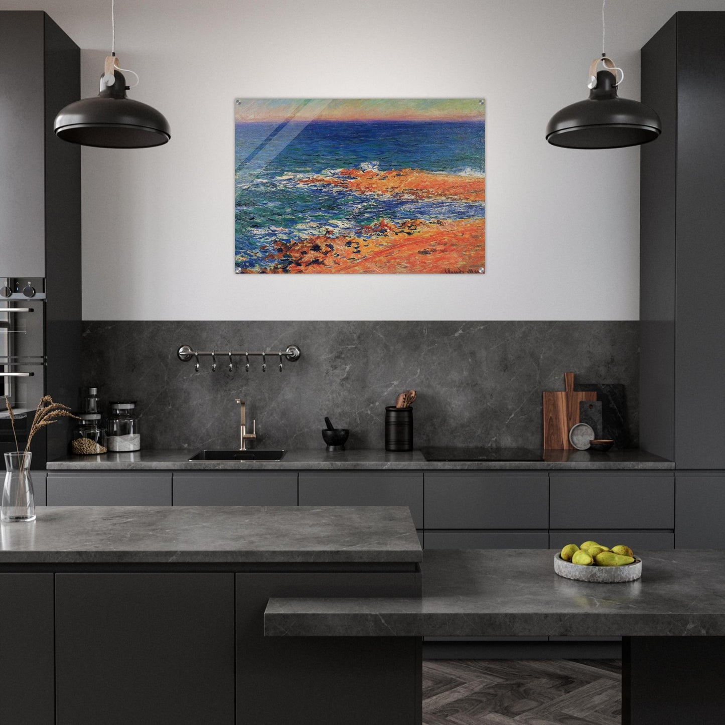 The Big Blue Sea in Antibes - claude monet Acrylic Print - 70x100 cm / 28x40″ inches