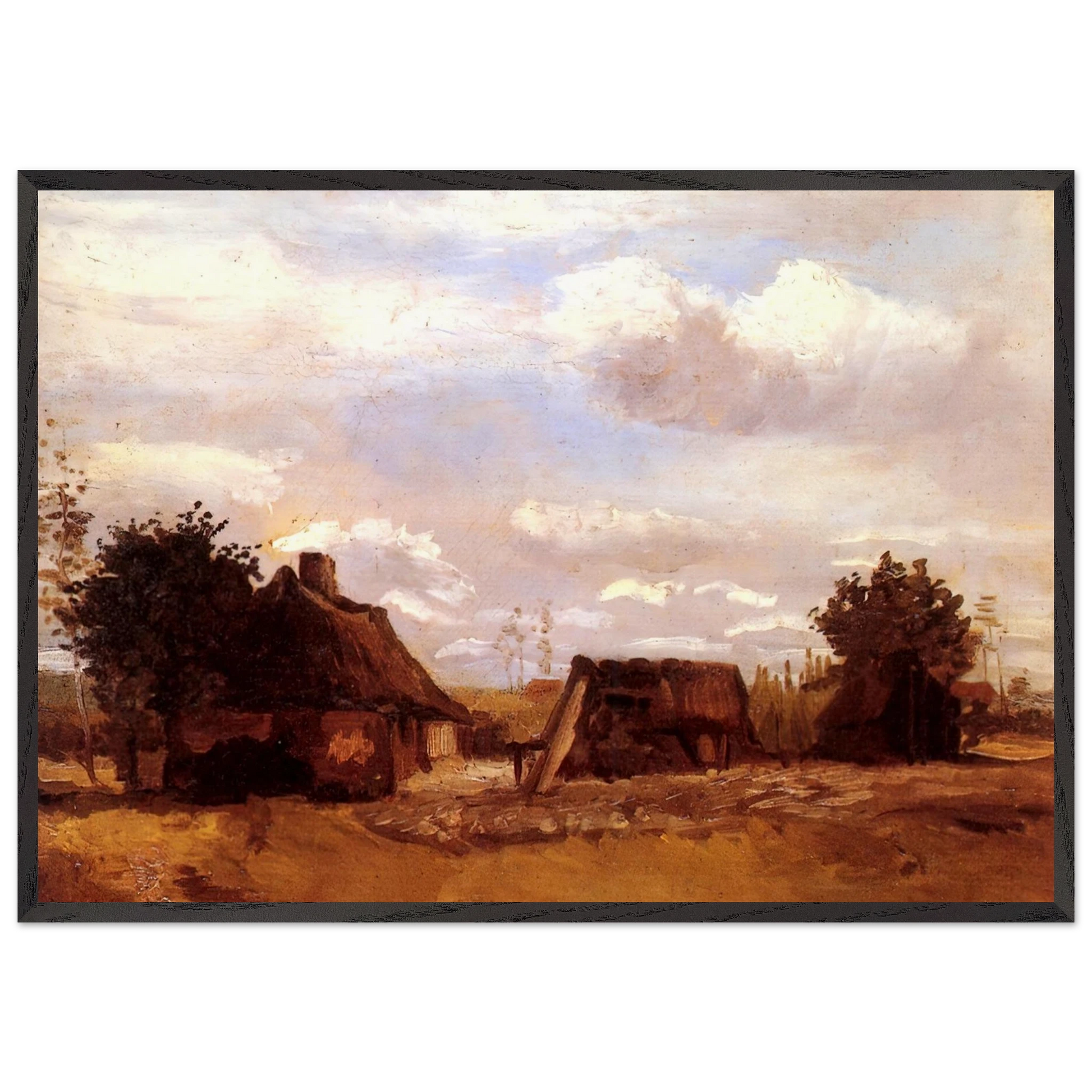 Cottage - Vincent van Gogh Framed Art Print – Black Wooden Frame - Default Title - -Framed Art Print