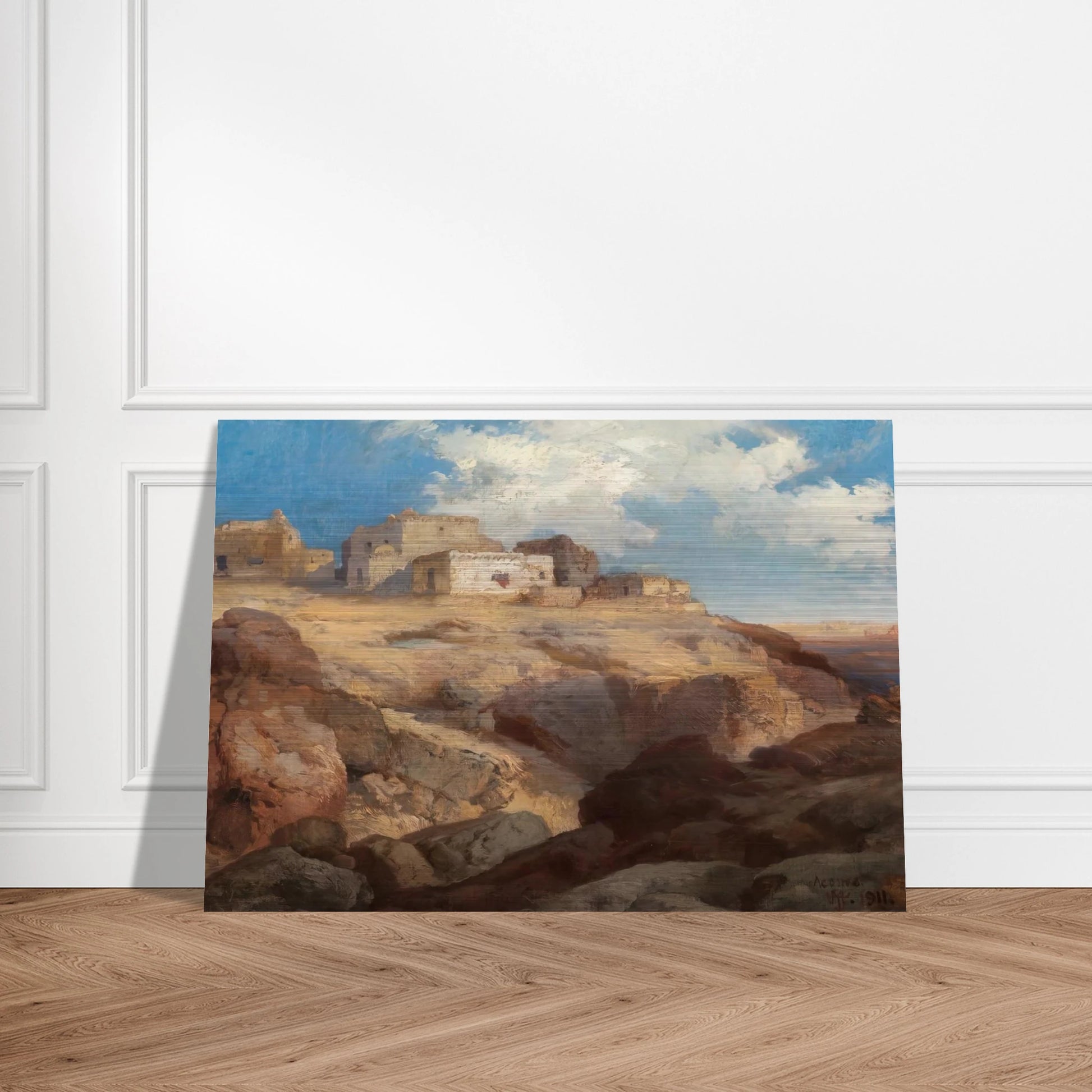 A Bit of Acoma New Mexico - Thomas Moran Brushed Aluminum Print - 70x100 cm / 28x40 inches | Thomas Moran Aluminum Print | Thomas Moran Prints