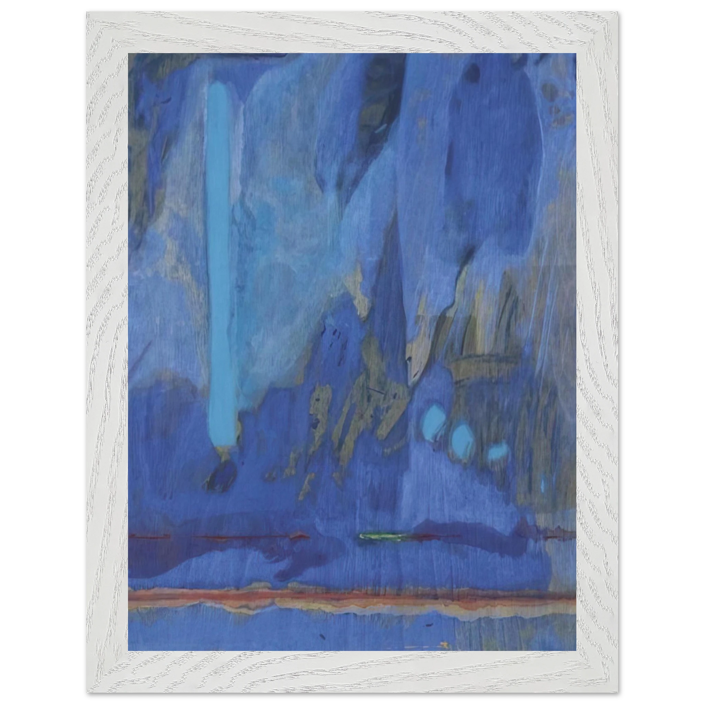 Helen Frankenthaler - Tales of Genji III - 1998 Wall art - 70x70 cm / 28x28 inches - Premium Wooden Framed Poster With Fine Art Paper - Black frame