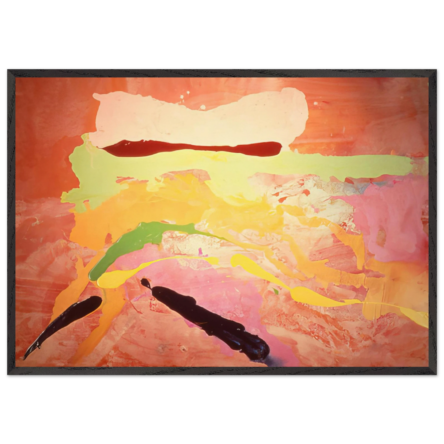 Untitled - 1969 N10 - Ronnie Landfield Framed Art Print – Black Wooden Frame - Default Title - -Framed Art Print