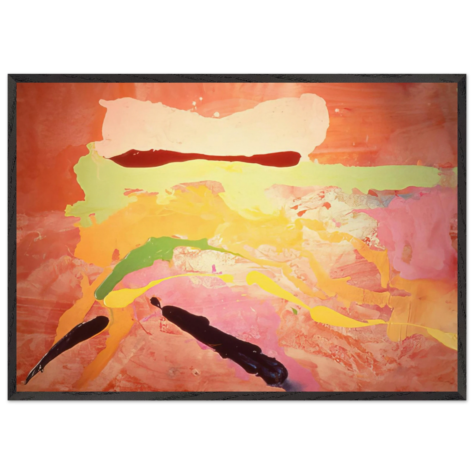 Untitled - 1969 N10 - Ronnie Landfield Framed Art Print – Black Wooden Frame - Default Title - -Framed Art Print