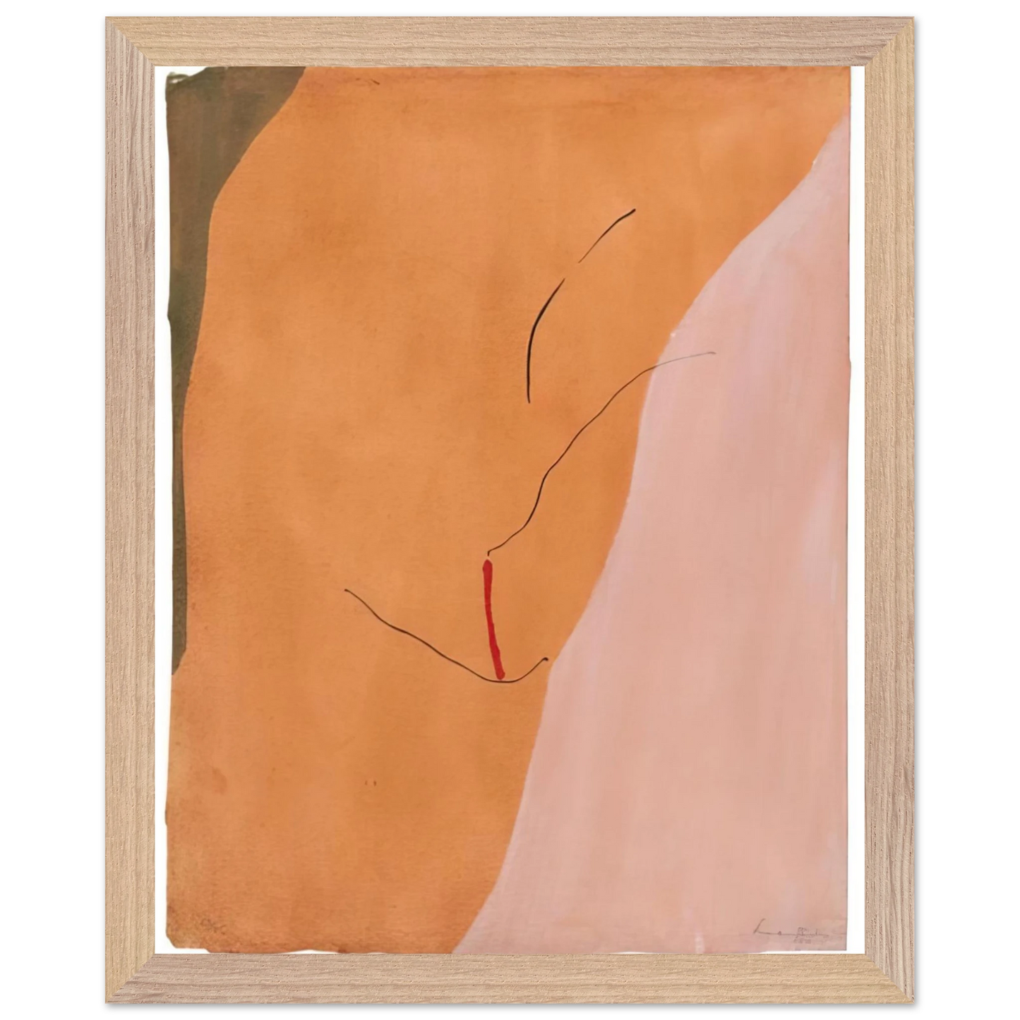 Helen Frankenthaler - Sanguine Mood - 1971 Wall art - 27x35 cm / 11x14 inches - Premium Wooden Framed Poster With Fine Art Paper - Wood frame