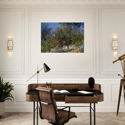 Apple Trees on the Chantemesle Hill - claude monet Brushed Aluminum Print - 70x100 cm / 28x40 inches | claude monet Aluminum Print | claude monet Prints