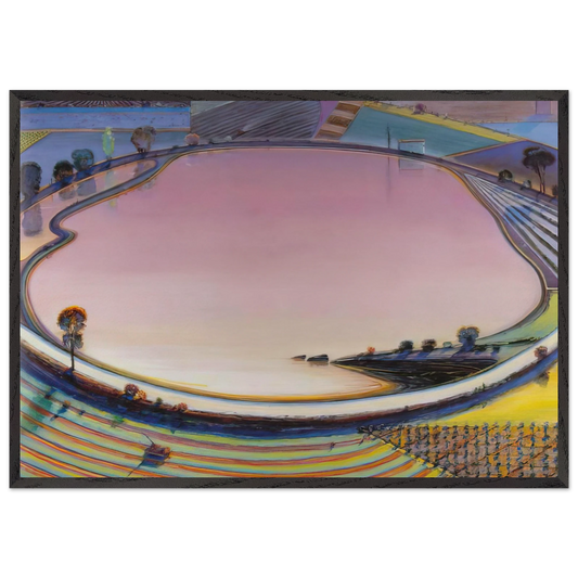 Reservoir - 1999 - Wayne Thiebaud Framed Art Print – Black Wooden Frame - Default Title - -Framed Art Print