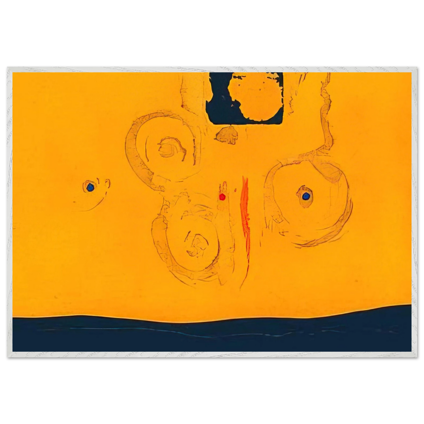 Helen Frankenthaler - Plaza Real - 1988 Wall art - 60x80 cm / 24x32 inches - Premium Wooden Framed Poster With Fine Art Paper - White frame