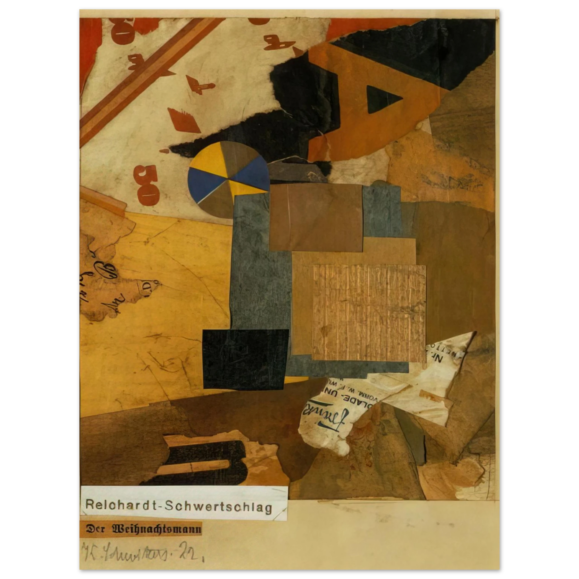 Kurt Schwitters - SANTA CLAUS 1922 Fine Art Poster - Default Title