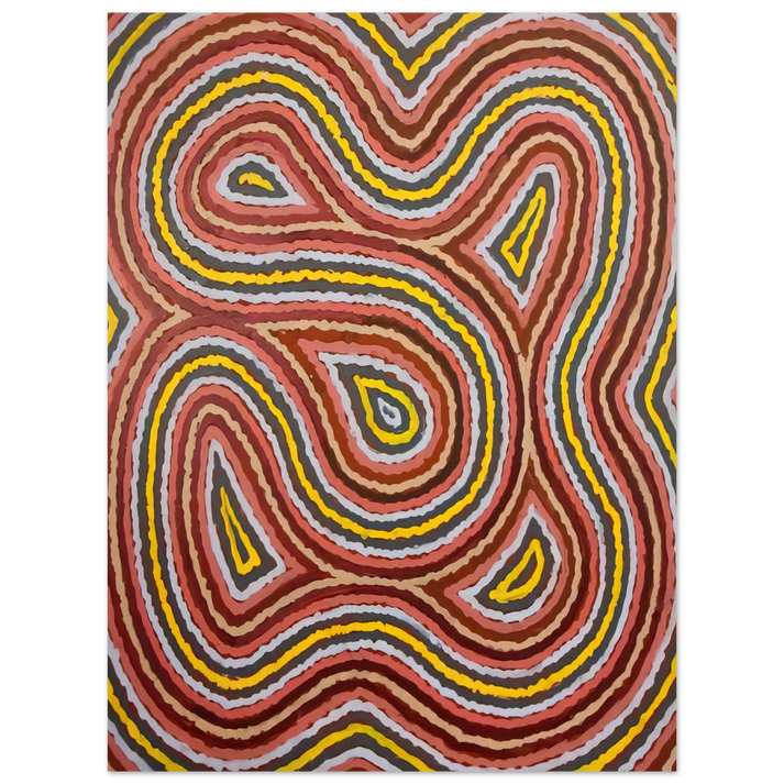 Clifford Possum Tjapaltjarri - Worm Dreaming - 1998  75x100 cm / 30x40inches Fine Art Poster