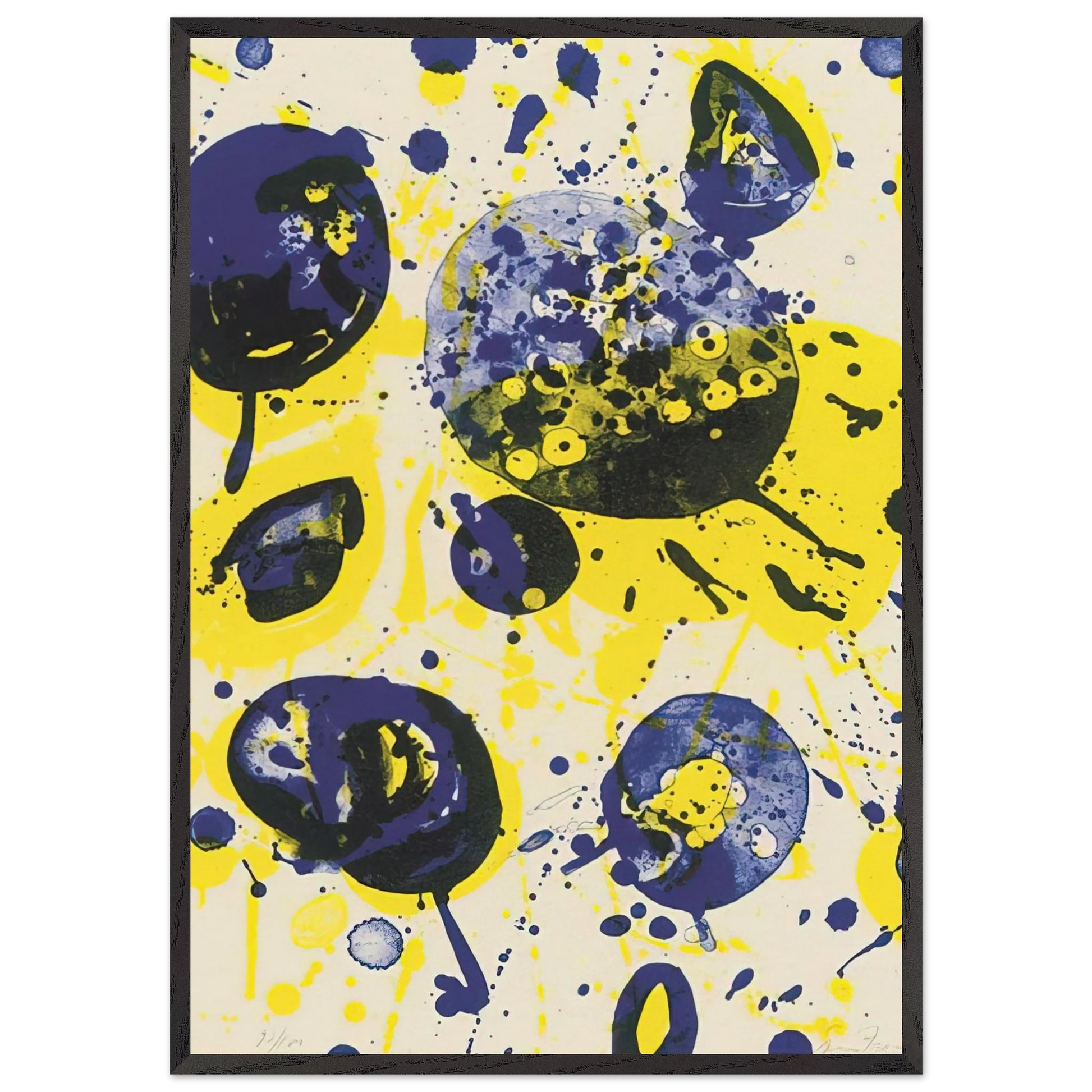 Untitled  from Pasadena Box   Lembark L61  - Sam Francis Framed Art Print – Black Wooden Frame - Default Title - -Framed Art Print