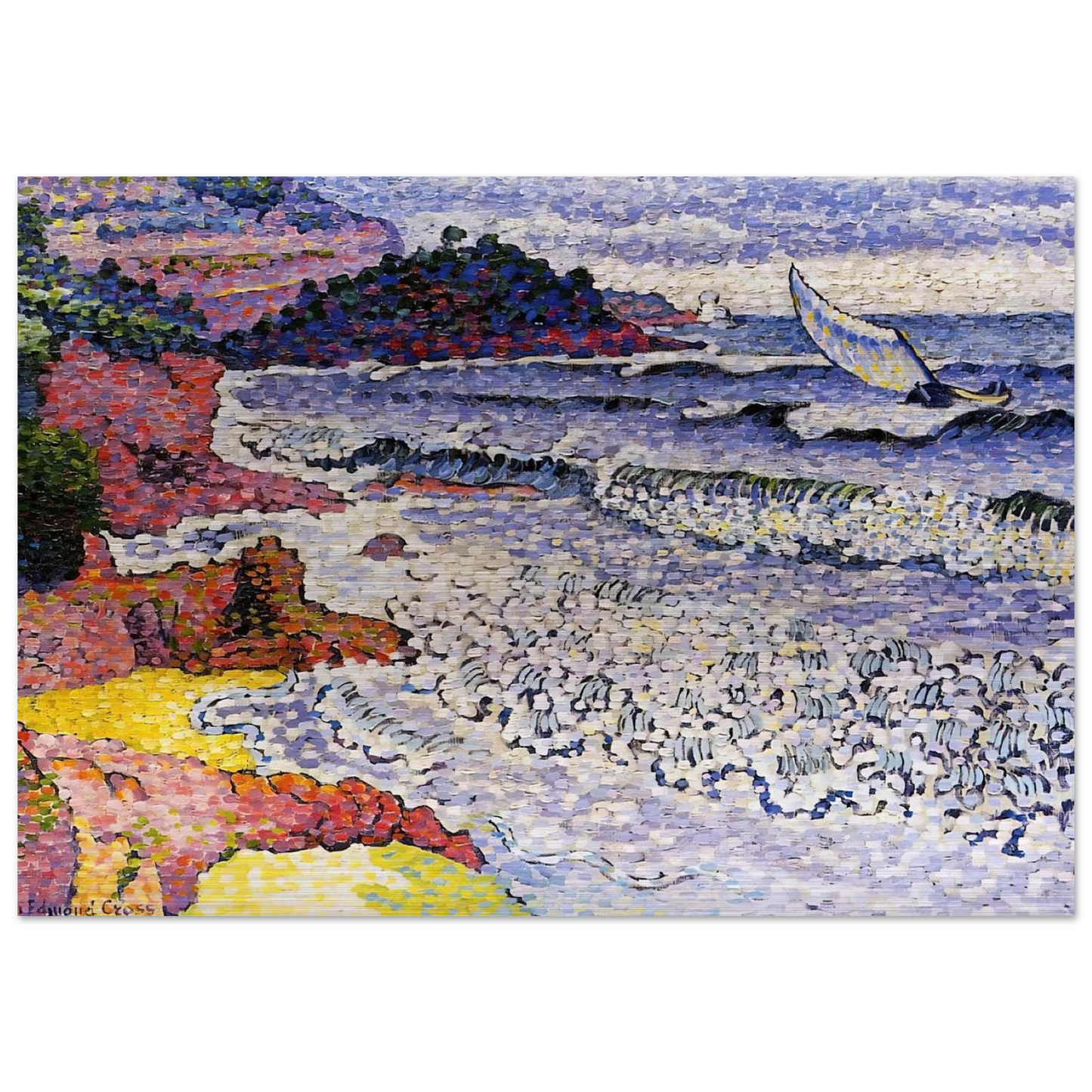 The Choppy Sea - Henri-Edmond Cross Brushed Aluminum Print - 70x100 cm / 28x40 inches | Henri-Edmond Cross Aluminum Print | Henri-Edmond Cross Prints