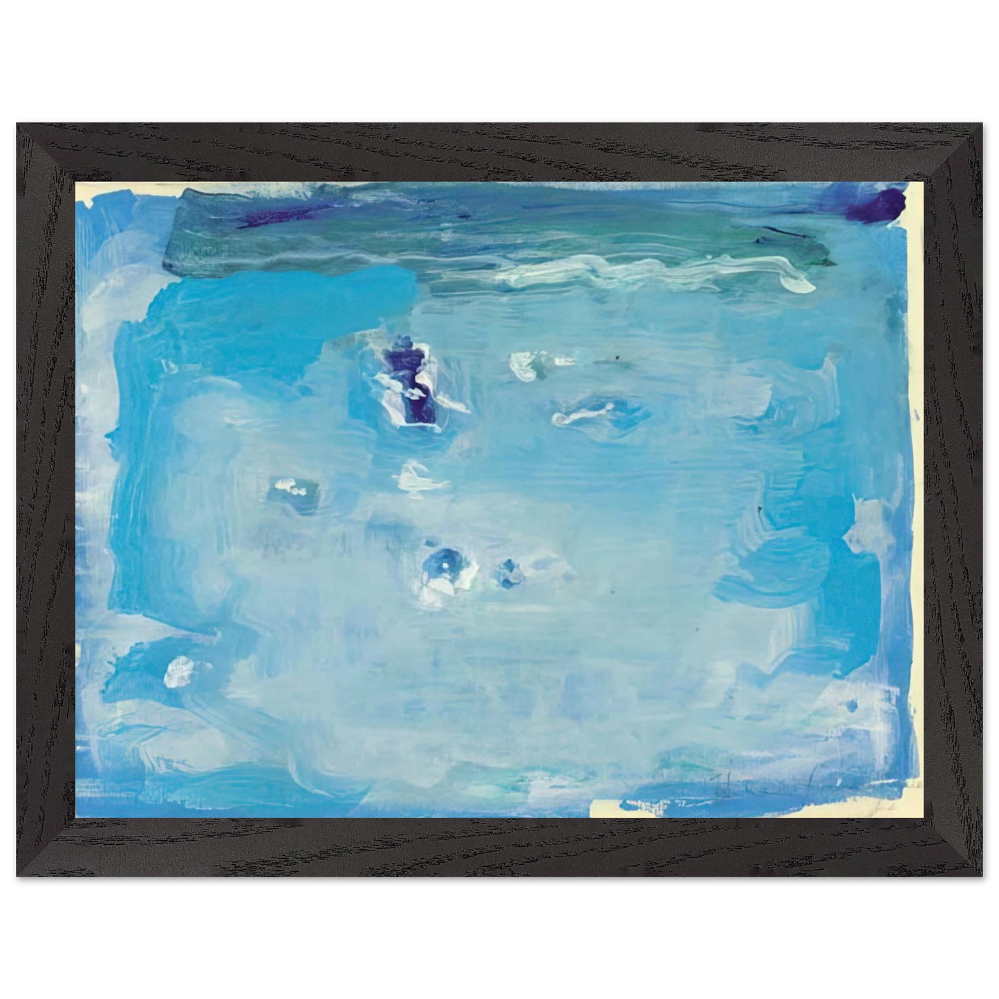 Helen Frankenthaler - Untitled - Color Field Painting, Lyrical Abstraction Wall art - 15x20 cm / 6x8 inches - Premium Wooden Framed Poster With Fine Art Paper - Wood frame