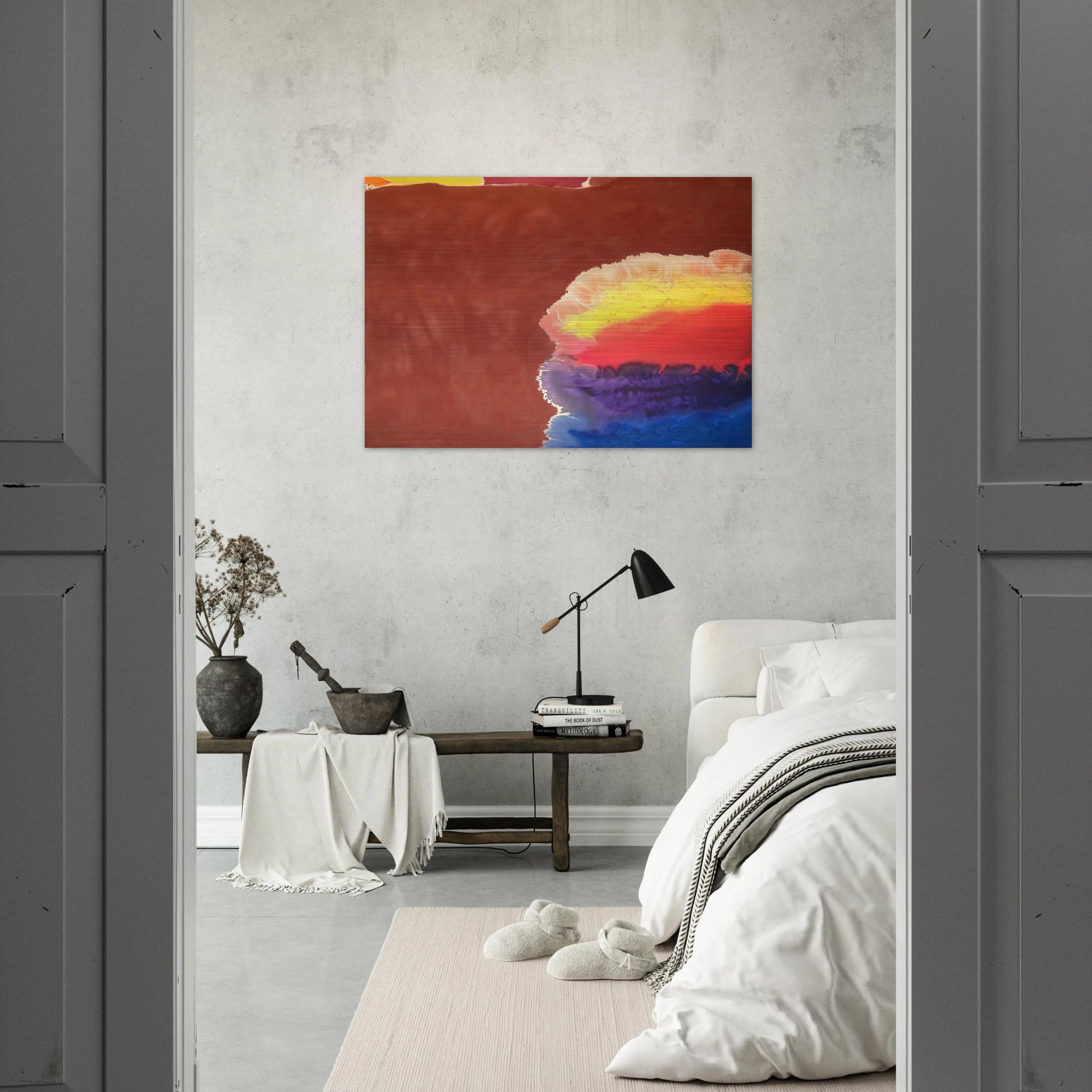 Brown Wall - 1970 - Ronnie Landfield Brushed Aluminum Print - 70x100 cm / 28x40 inches | Ronnie Landfield Aluminum Print | Ronnie Landfield Prints