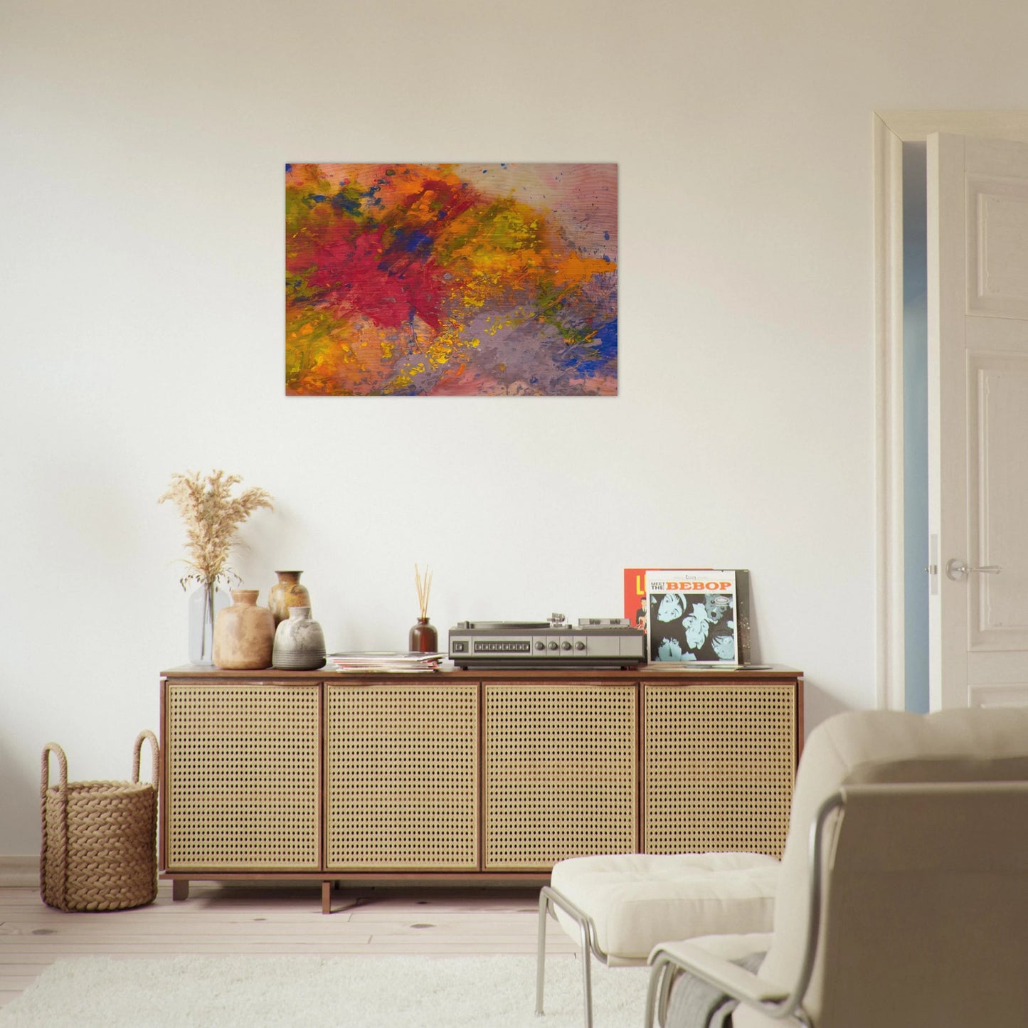 Red Linger - Sam Gilliam Brushed Aluminum Print - 70x100 cm / 28x40 inches | Sam Gilliam Aluminum Print | Sam Gilliam Prints