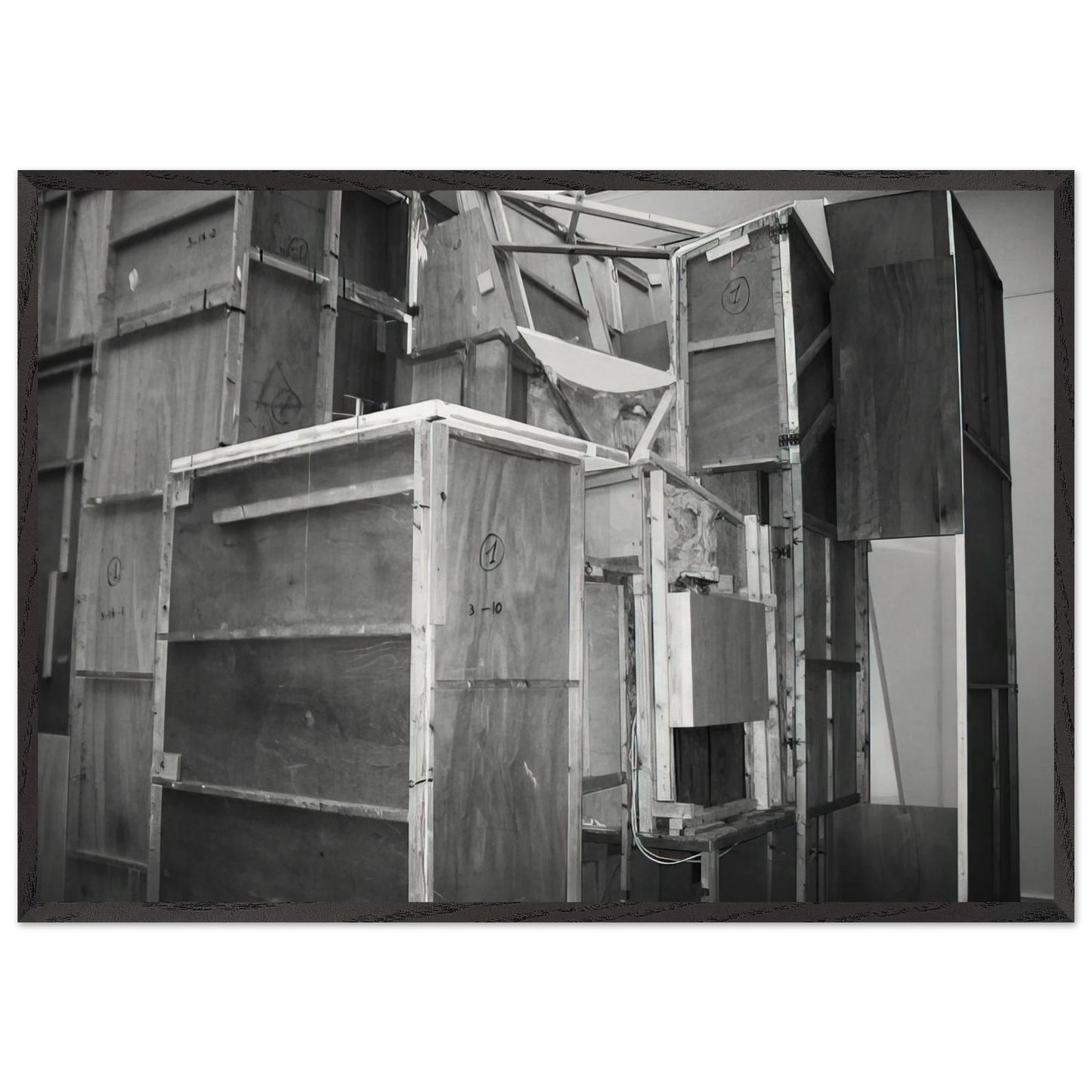 MERZBAU SEEN FROM THE OUTSIDE 1933 - Kurt Schwitters Framed Art Print – Black Wooden Frame - Default Title - -Framed Art Print