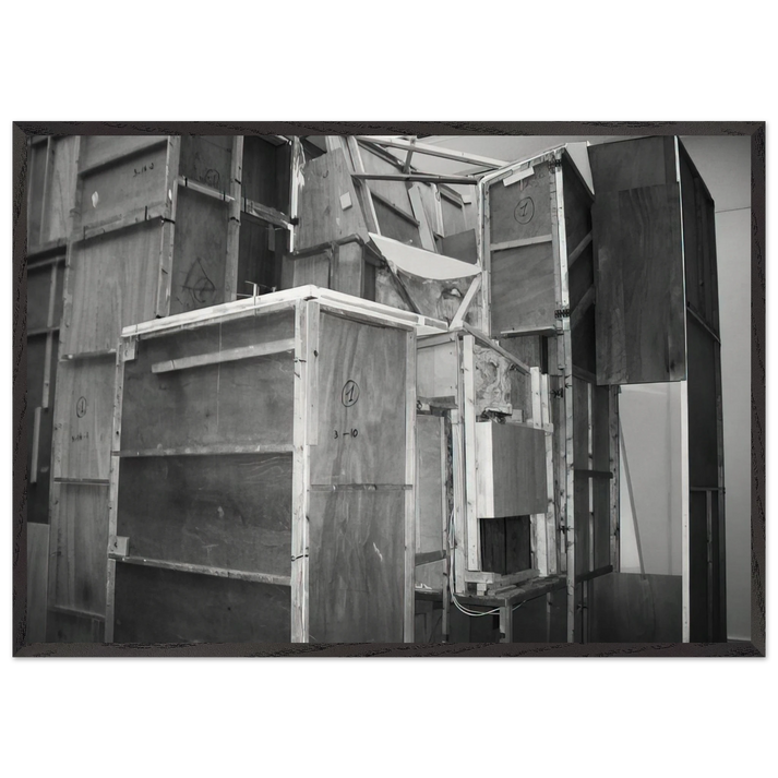 MERZBAU SEEN FROM THE OUTSIDE 1933 - Kurt Schwitters 70x100 cm / 28x40 inches Framed Art Print – Black Wooden Frame