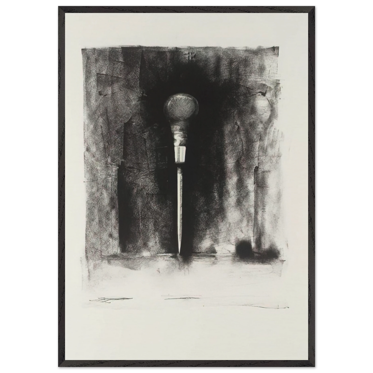 UNTITLED FROM TEN WINTER TOOLS 1973 3 - Jim Dine Framed Art Print – Black Wooden Frame - Default Title - -Framed Art Print