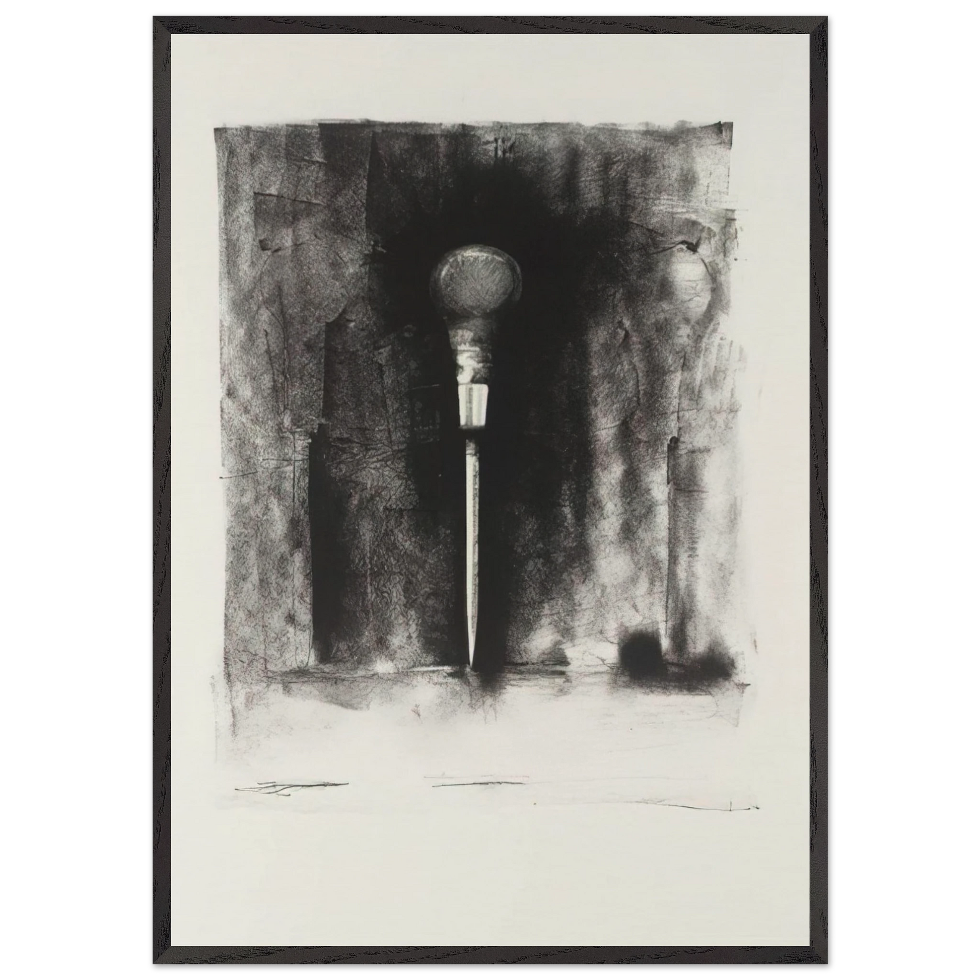 UNTITLED FROM TEN WINTER TOOLS 1973 3 - Jim Dine Framed Art Print – Black Wooden Frame - Default Title - -Framed Art Print