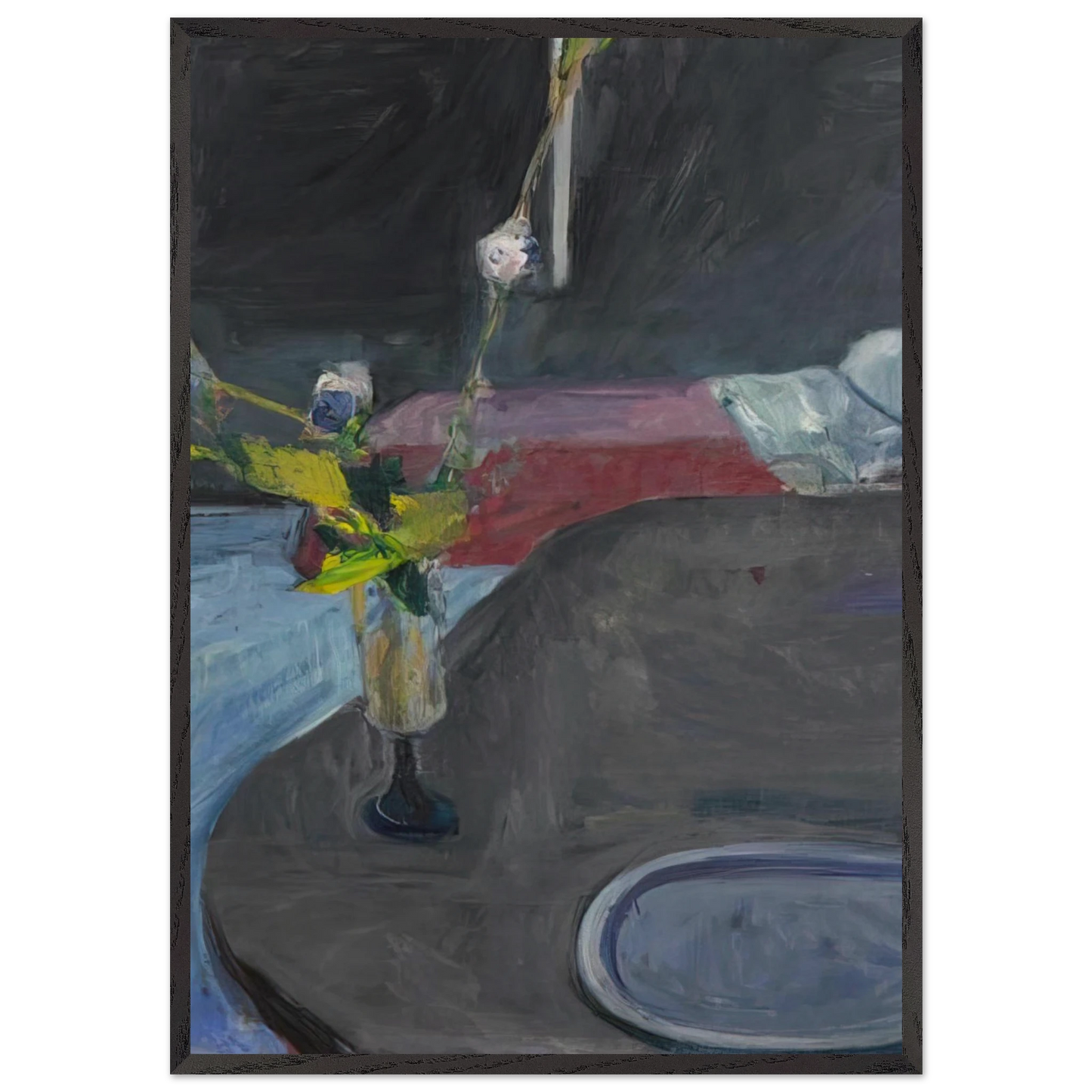 Interior with Flowers - Richard Diebenkorn Framed Art Print – Black Wooden Frame - Default Title - -Framed Art Print