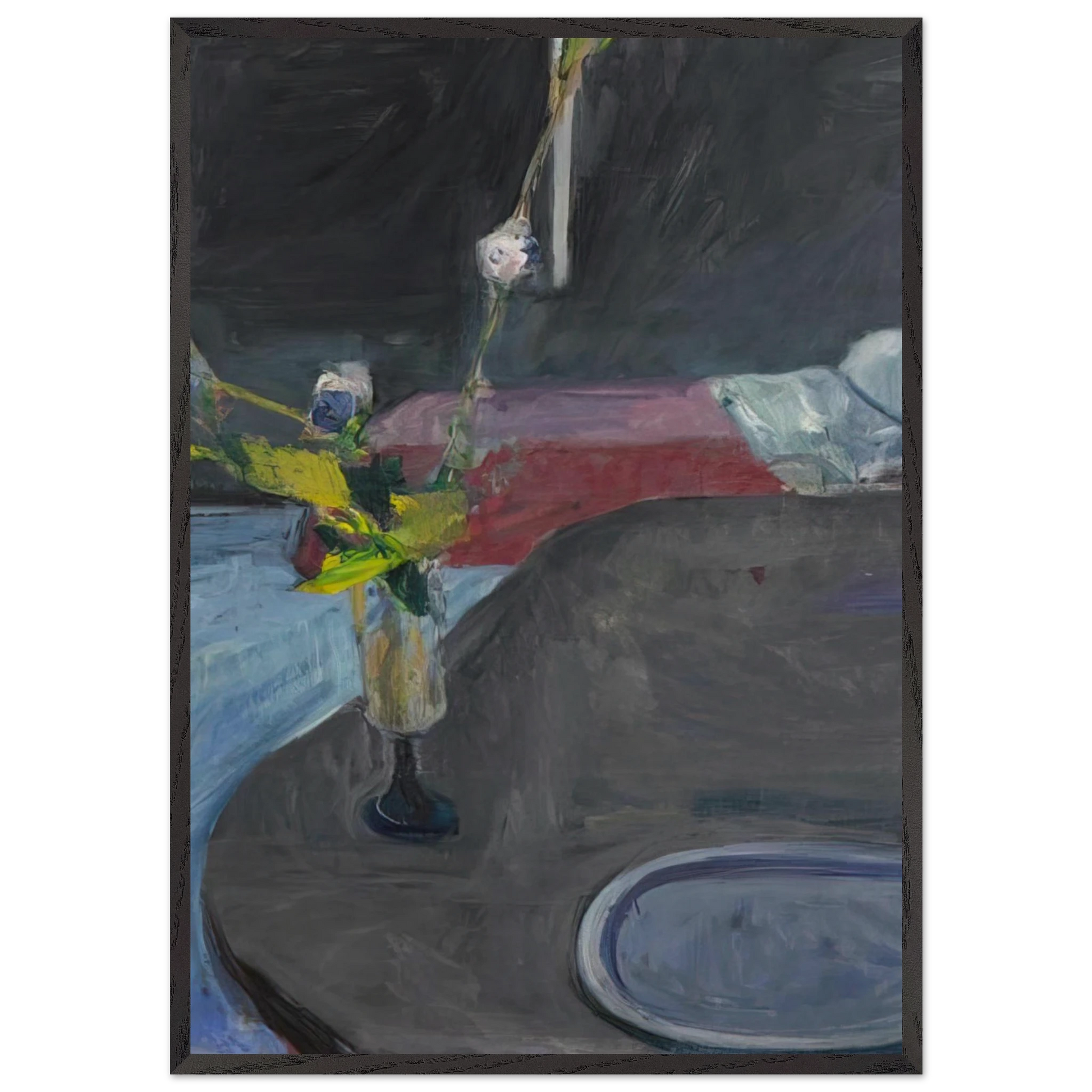 Interior with Flowers - Richard Diebenkorn Framed Art Print – Black Wooden Frame - Default Title - -Framed Art Print