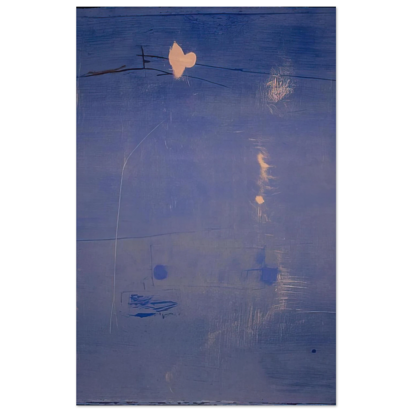 Helen Frankenthaler - Cameo - 1980 Wall art - 30x45 cm / 12x18 inches - Premium Wooden Framed Poster With Fine Art Paper - White frame