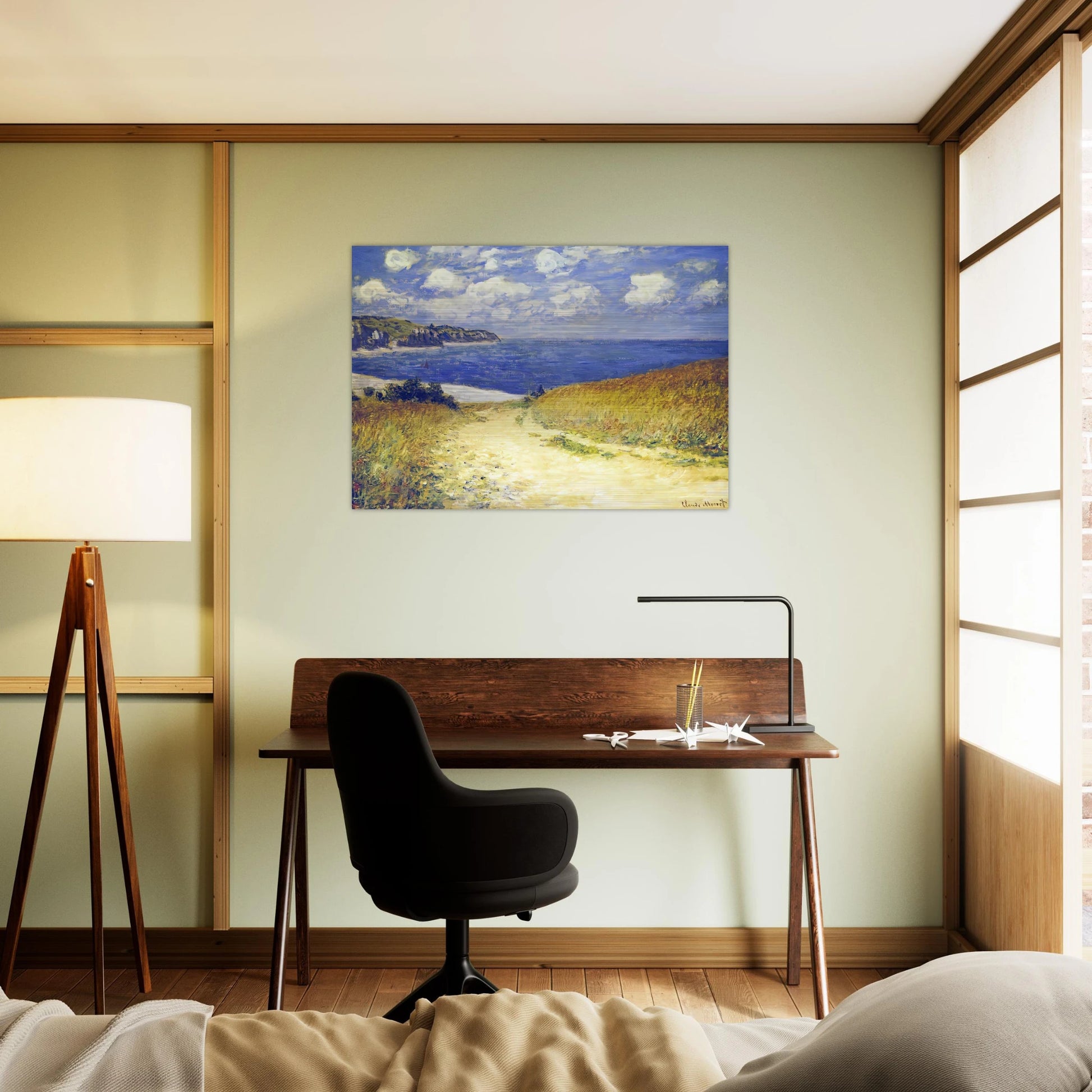 Alley near Pourville - claude monet Brushed Aluminum Print - 70x100 cm / 28x40 inches | claude monet Aluminum Print | claude monet Prints
