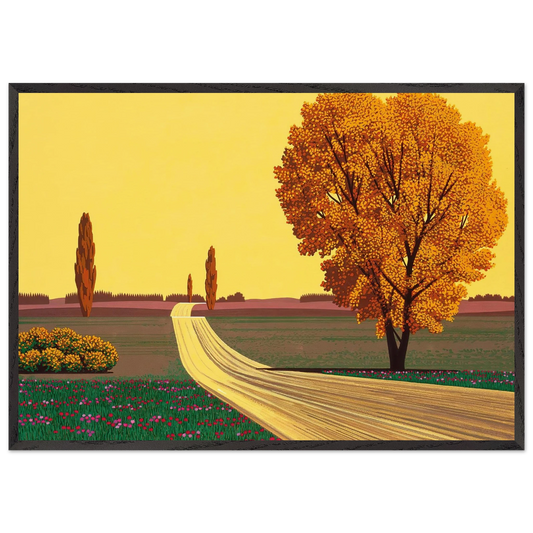 Autumn N1 - Hiroshi Nagai Framed Art Print – Black Wooden Frame - Default Title - -Framed Art Print