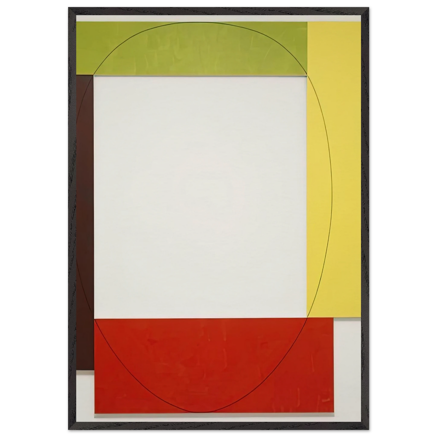 FOUR COLOR FRAME PAINTING 5 PARASOL UNIT 1984 - Robert Mangold Framed Art Print – Black Wooden Frame - Default Title - -Framed Art Print