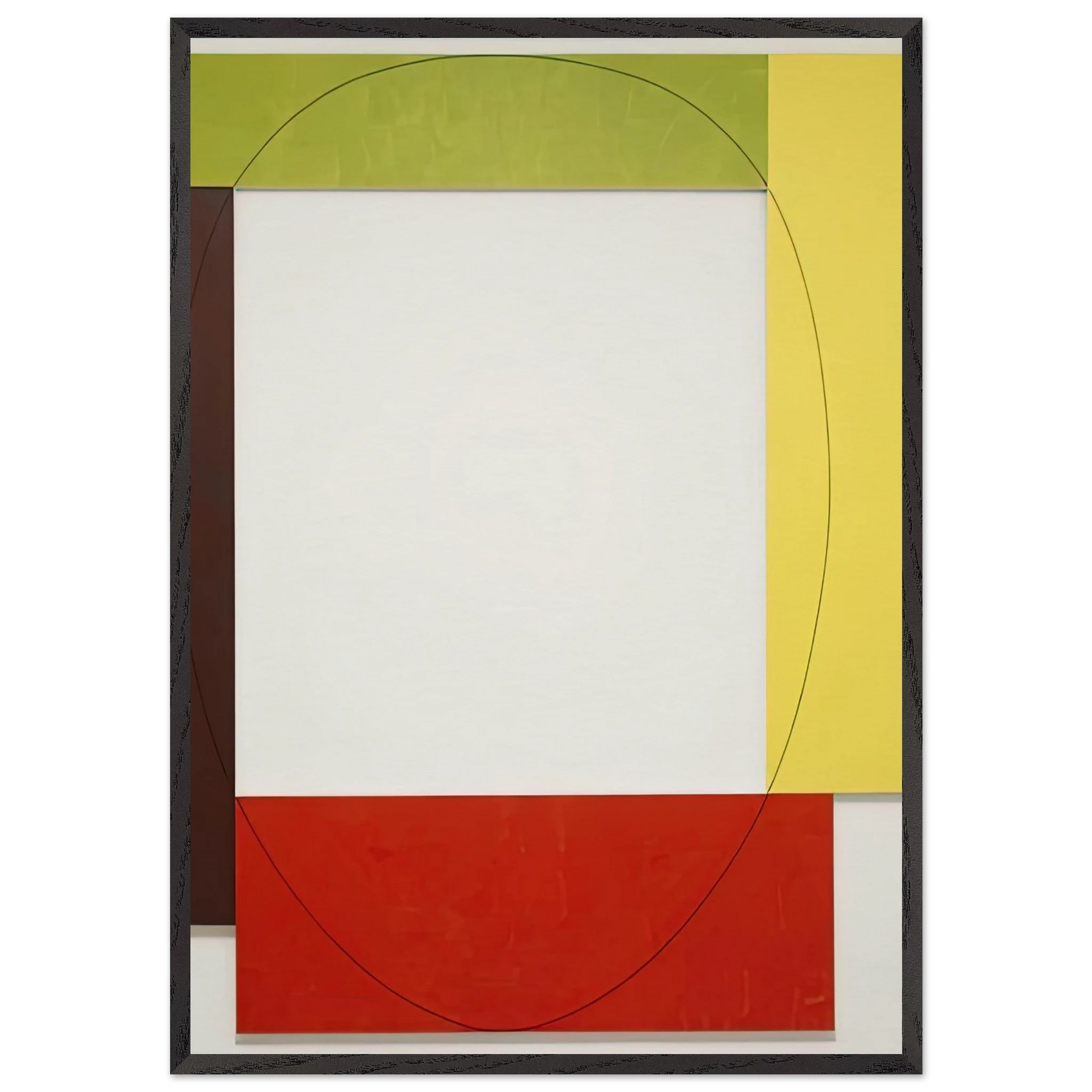 FOUR COLOR FRAME PAINTING 5 PARASOL UNIT 1984 - Robert Mangold Framed Art Print – Black Wooden Frame - Default Title - -Framed Art Print