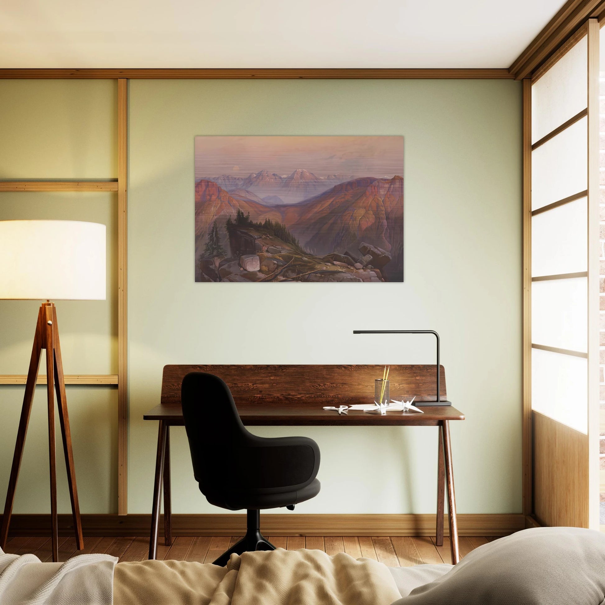 Lower Yellowstone Range - Thomas Moran Brushed Aluminum Print - 70x100 cm / 28x40 inches | Thomas Moran Aluminum Print | Thomas Moran Prints