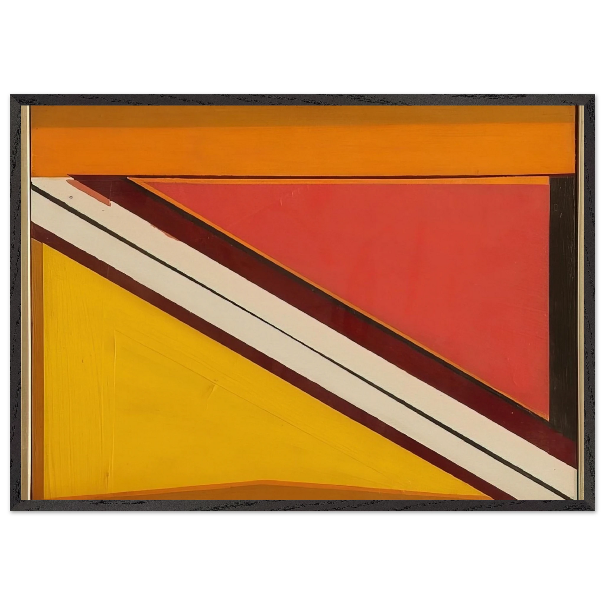 Diagonal 4 - 1963 - Larry Zox Framed Art Print – Black Wooden Frame - Default Title - -Framed Art Print