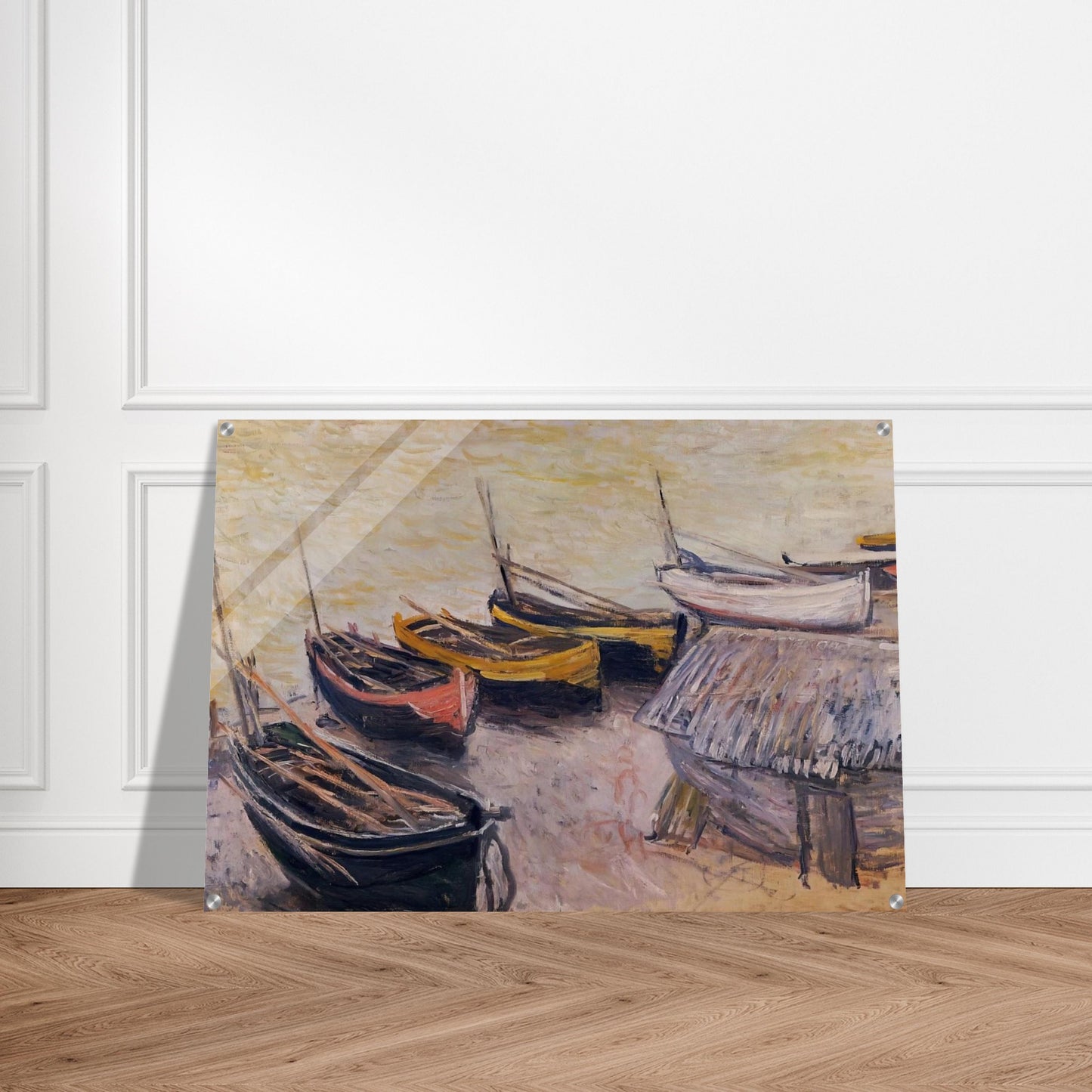 Boats on the Beach - claude monet Acrylic Print - 70x100 cm / 28x40″ inches