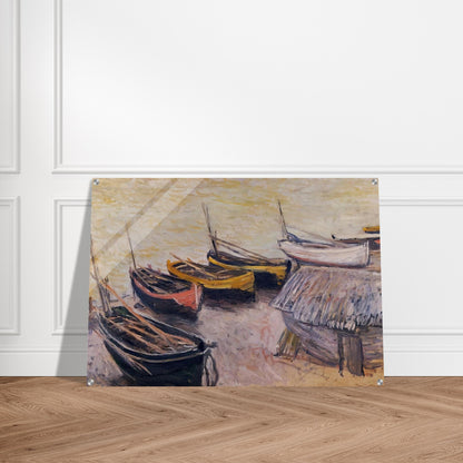 Boats on the Beach - claude monet Acrylic Print - 70x100 cm / 28x40″ inches