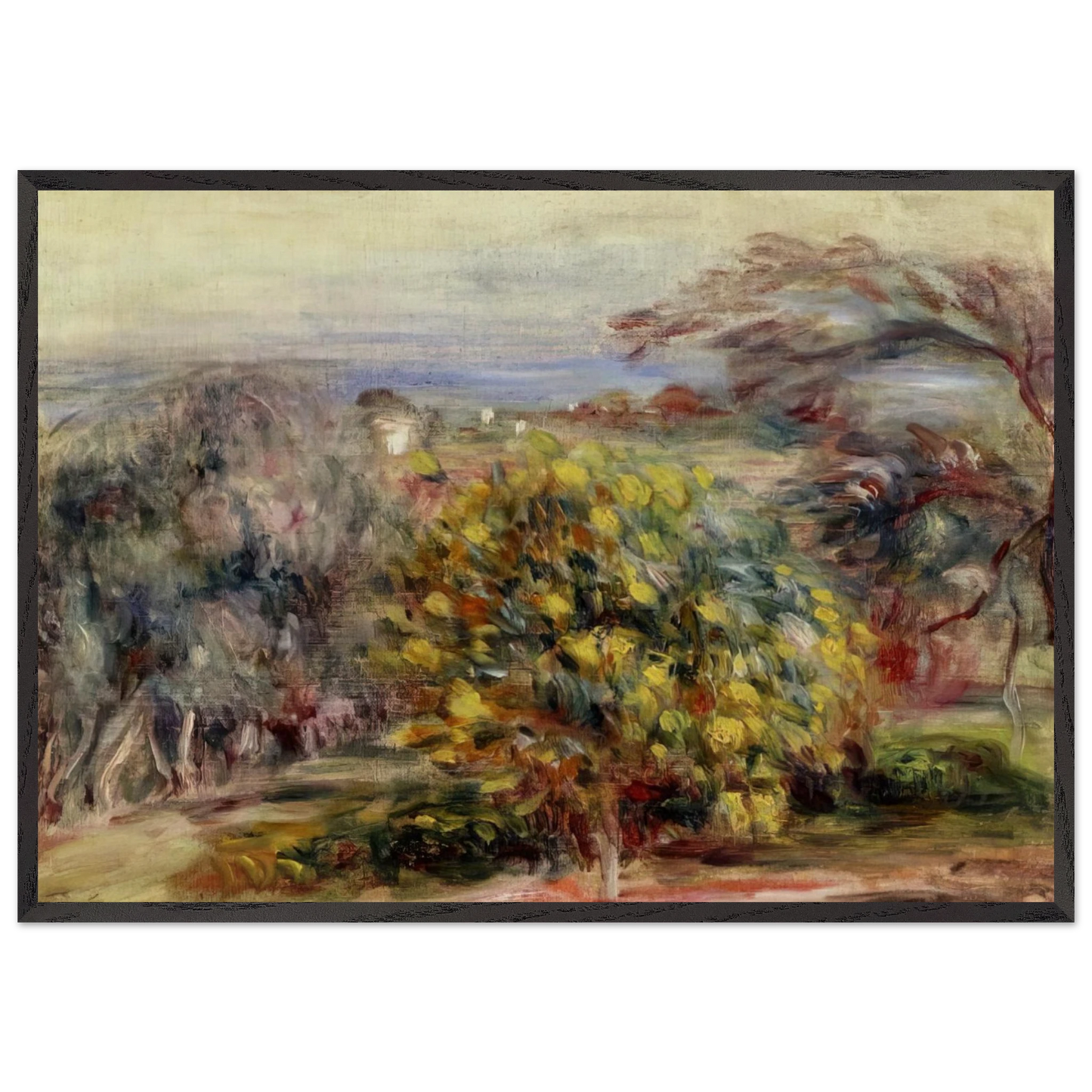 Landscape at Collettes - Pierre-Auguste Renoir Framed Art Print – Black Wooden Frame - Default Title - -Framed Art Print