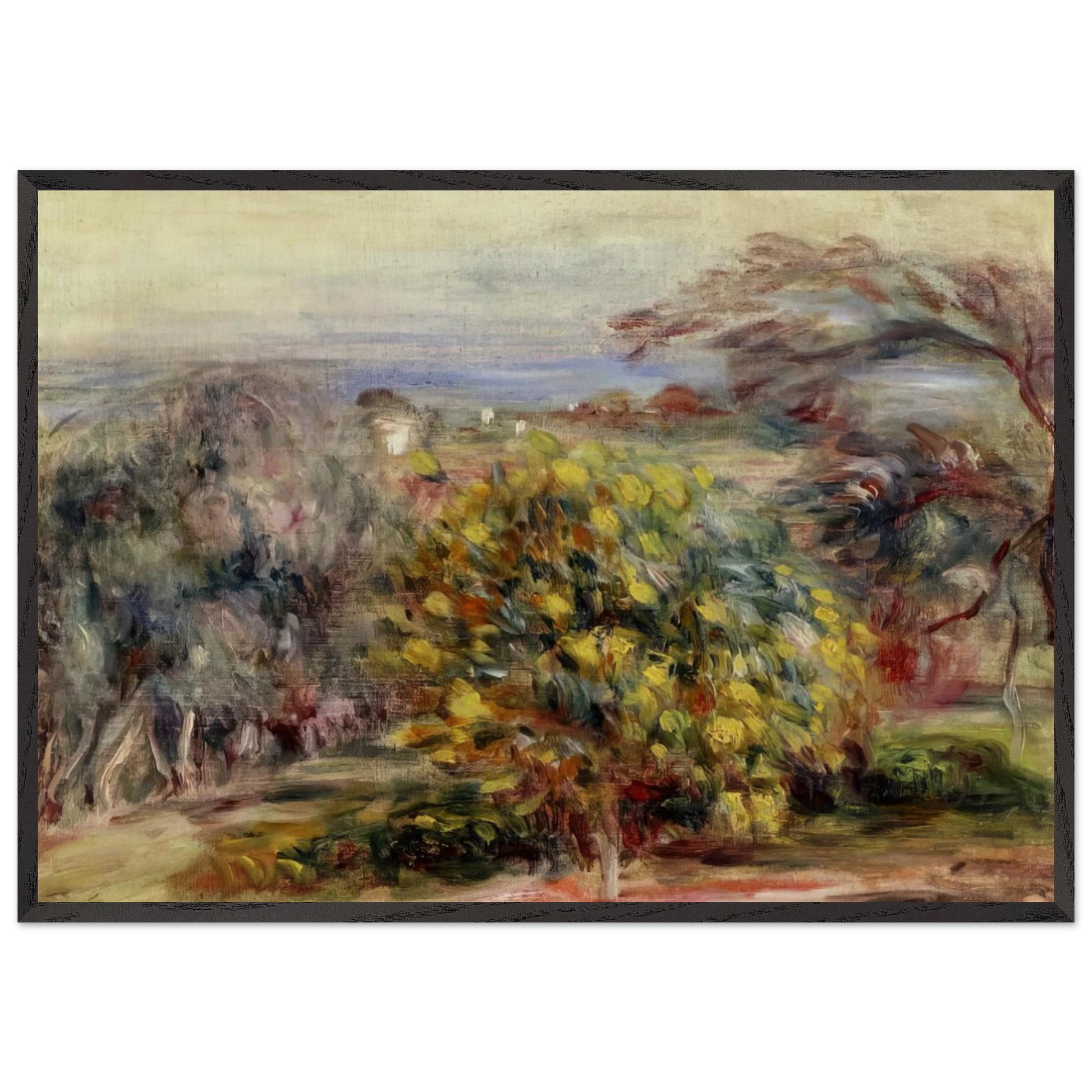 Landscape at Collettes - Pierre-Auguste Renoir Framed Art Print – Black Wooden Frame - Default Title - -Framed Art Print