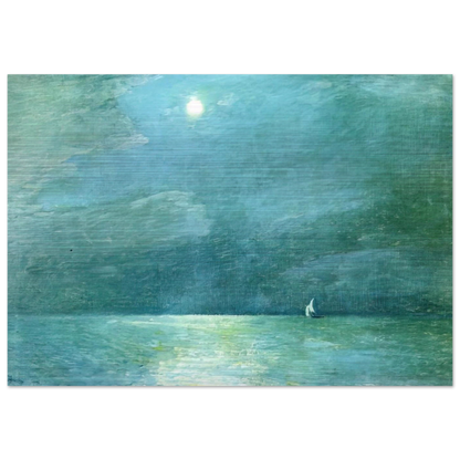 Moonlight on the Sound - Childe Hassam Brushed Aluminum Print - 70x100 cm / 28x40 inches | Childe Hassam Aluminum Print | Childe Hassam Prints