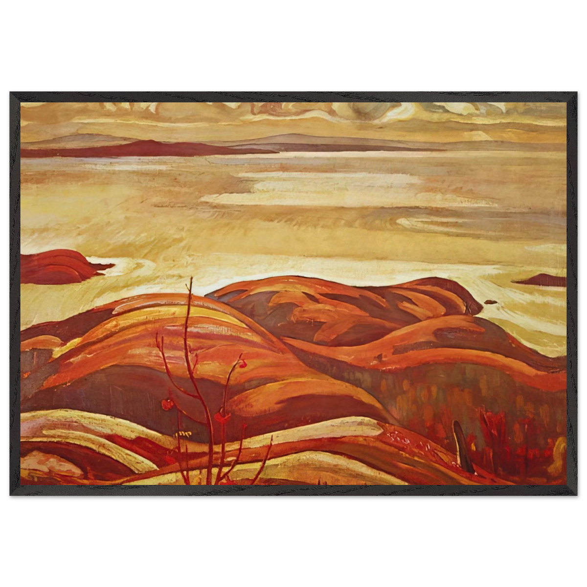 North Shore Lake Superior - 1926 N2 - AY Jackson 70x100 cm / 28x40 inches Framed Art Print – Black Wooden Frame