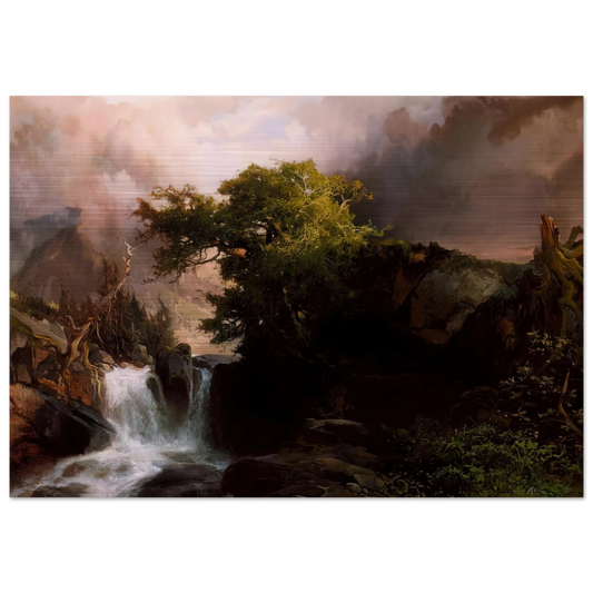 A Mountain Stream - Thomas Moran Brushed Aluminum Print - 70x100 cm / 28x40 inches | Thomas Moran Aluminum Print | Thomas Moran Prints