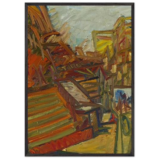 TO THE STUDIOS 1991 - Frank Auerbach Framed Art Print – Black Wooden Frame - Default Title - -Framed Art Print