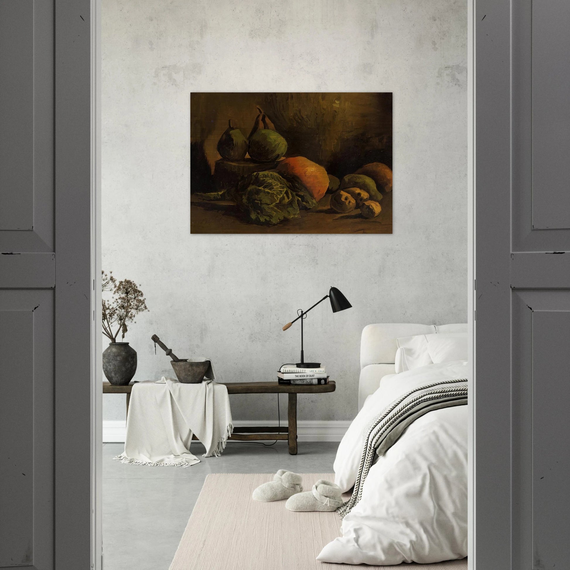 Still Life with Vegetables and Fruit - Vincent van Gogh Brushed Aluminum Print - 70x100 cm / 28x40 inches | Vincent van Gogh Aluminum Print | Vincent van Gogh Prints