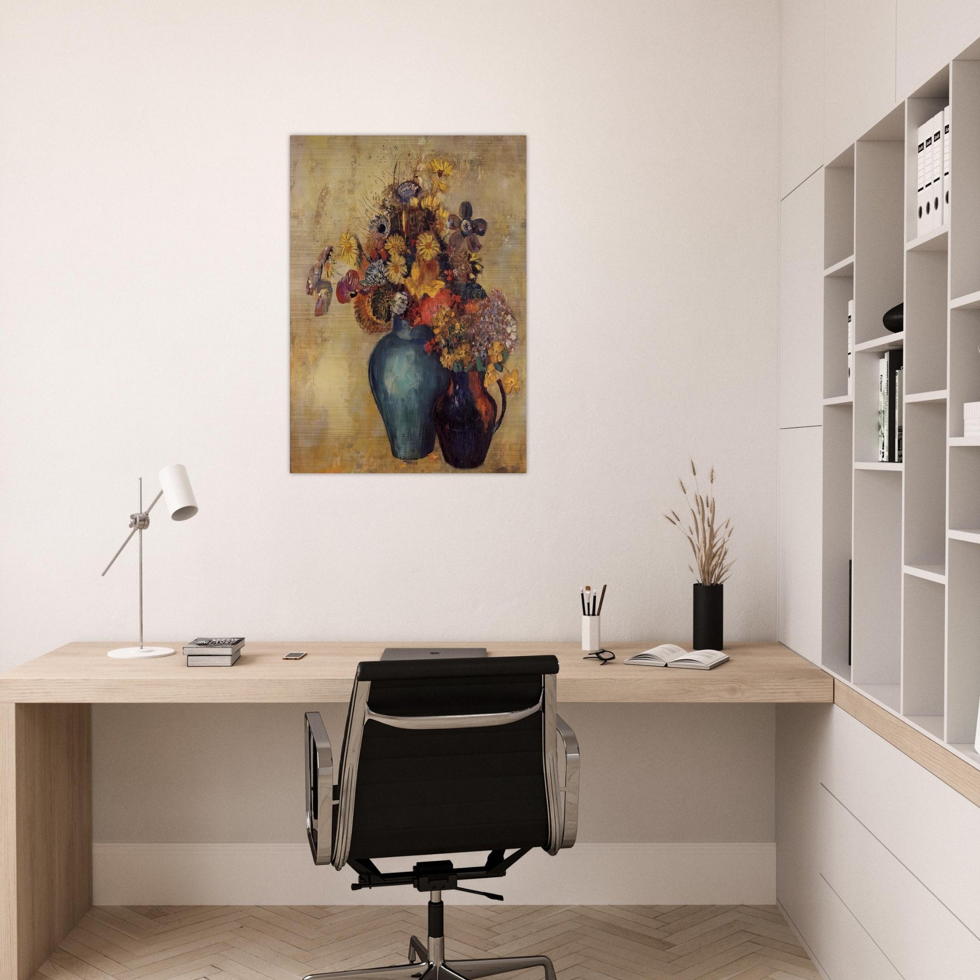 FLOWERS 1 - Odilon Redon Brushed Aluminum Print - 70x100 cm / 28x40 inches | Odilon Redon Aluminum Print | Odilon Redon Prints