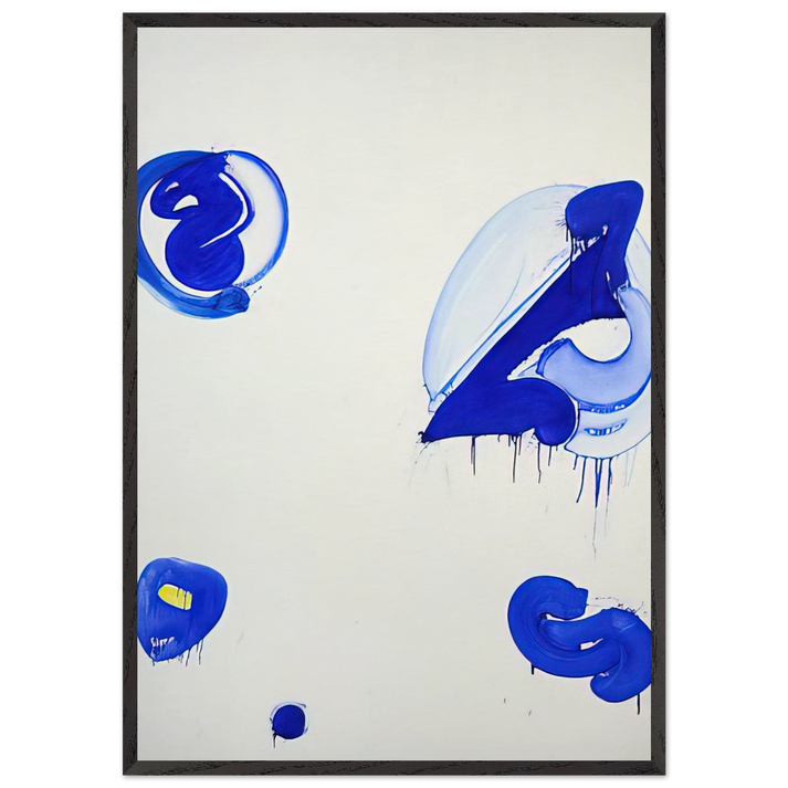 Blue Balls V - Sam Francis 70x100 cm / 28x40 inches Framed Art Print – Black Wooden Frame