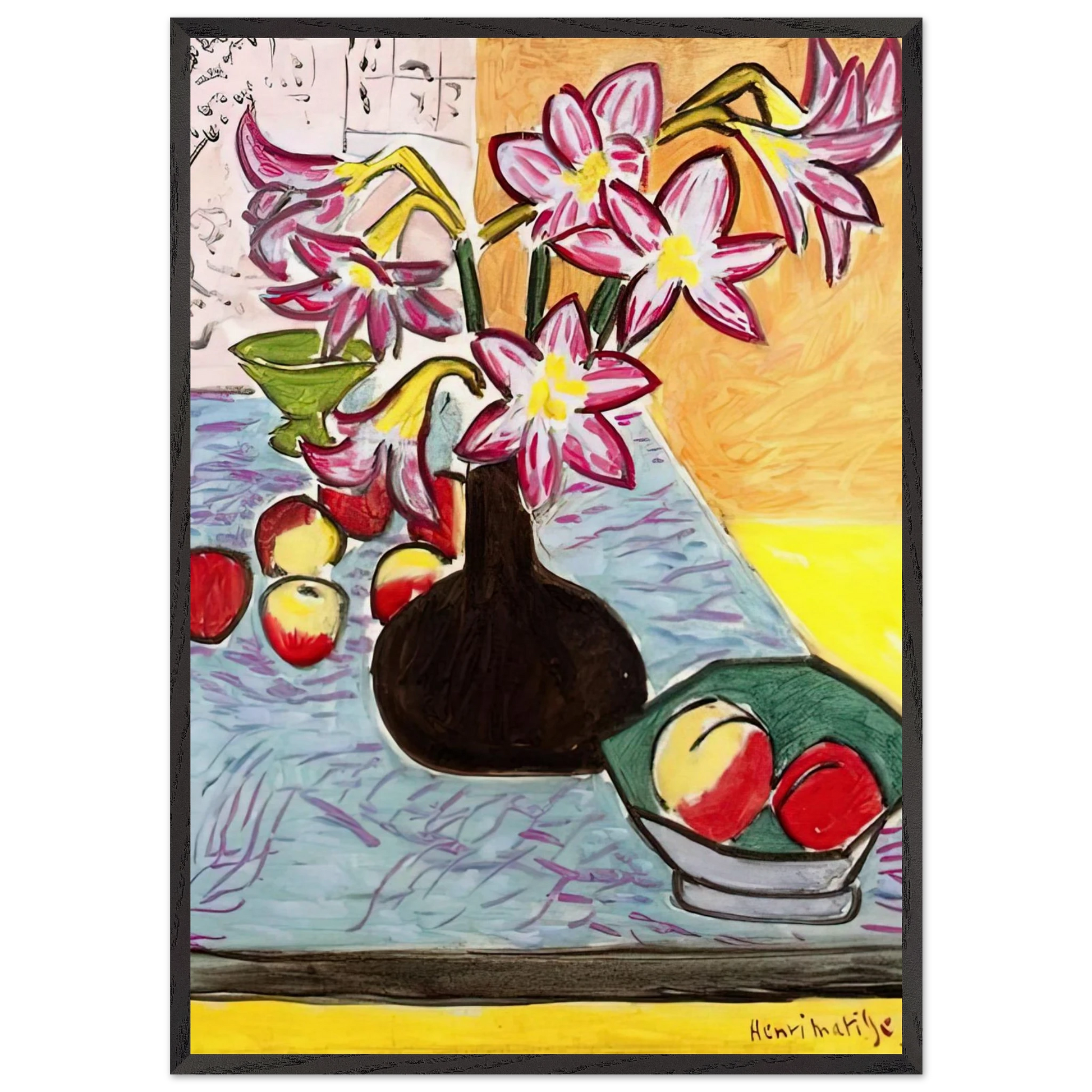 VASE OF AMARYLLIS 1941 - Henri Matisse Framed Art Print – Black Wooden Frame - Default Title - -Framed Art Print