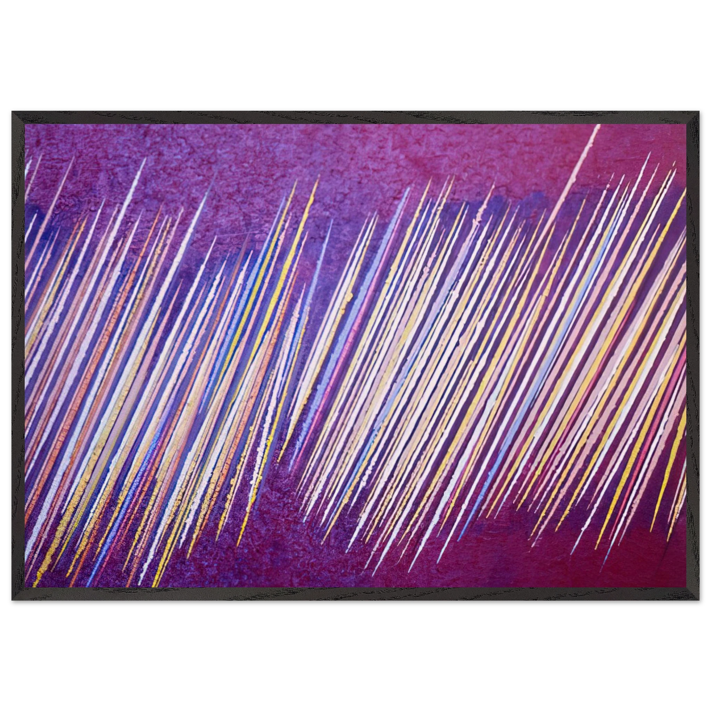 Red Line Painting II - 1968 - Ronnie Landfield Framed Art Print – Black Wooden Frame - Default Title - -Framed Art Print